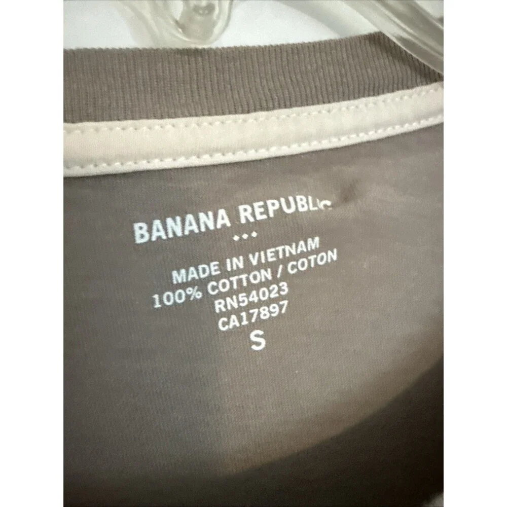 Banana Republic SMALL Lion Graphic Long-sleeve Gray Brown T-shirt 100% Cotton